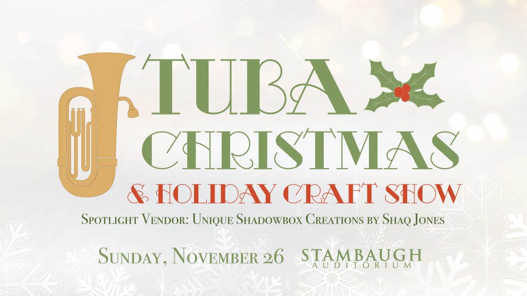 Tuba Christmas and holiday craft show graphic